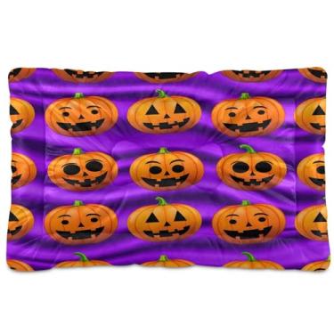 Imagem de SEHANY Cama de Halloween Pumpkins para cães e gatos com fundo antiderrapante, cama de canil, colchão macio para animais de estimação, lavável para cães pequenos, médios e grandes, gatos, 61 x 45 cm