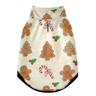Imagem de SEHANY Casaco de Natal de gengibre para cães pequenos, superquente, à prova de vento, jaqueta de inverno, macia, aconchegante para animais de estimação, moletom para clima frio na neve com furo na