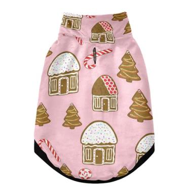 Imagem de SEHANY Casaco de Natal de gengibre para cães pequenos, superquente à prova de vento, jaqueta de inverno macia e aconchegante para animais de estimação para clima frio na neve com coleira para animais