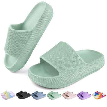 Imagem de OUYADU Chinelos infantis de praia para meninos e meninas chinelos de praia jovens piscina chuveiro EVA chinelos de verão (11 crianças pequenas - 6 crianças grandes), Verde, 11 Little Kid