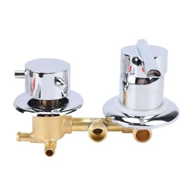 Imagem de YOUTHINK Desviador de Mistura de Latão, Torneira de Chuveiro Com Controle de Temperatura Com Conector Macho 1/2 NPT, Núcleo de Válvula de Cerâmica de 4 Saídas para Banheiro Spa Sauna