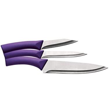 Imagem de Conjunto Facas 3 Peças Euro Roxo