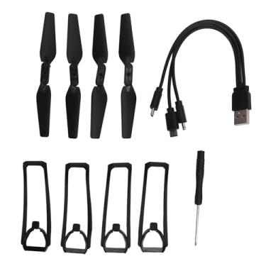 Imagem de Keenso Peças de Drone, Peças de Reposição para Quadricóptero Dobrável Kit de Manutenção de Drones Hélices Sobressalentes Capas Protetoras Com Cabo de Carregamento para E88 E99 E100 K3