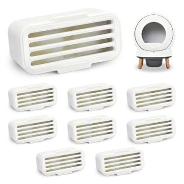 Imagem de 9 peças de desodorizante para caixa de areia para gatos PetSafe ScoopFree SmartSpin autolimpante e caixa de areia para gatos HHOLOVE autolimpante, óleos essenciais naturais, adequado para gatos