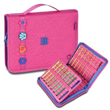 Imagem de Estojo Rebecca Bonbon Oficial Grande Pasta Fichário 96 Lápis Escolar -