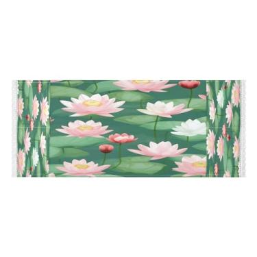 Imagem de Wassud Capas de lavadora e secadora Summer Lotus, protetor de lavadora com sacos de armazenamento, capa de geladeira à prova de poeira com bolsos para lavanderia doméstica, cozinha, 120 x 55 cm
