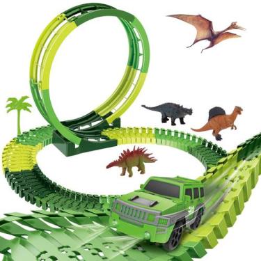 Imagem de Pista Dinossauro Looping Carrinhos Circuito com Looping 92 Peças - ATE