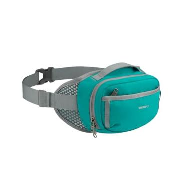 Imagem de WATERFLY Pochete de cintura: bolsas transversais grandes de 2,5 L com bloqueio de RFID para mulheres e homens, bolsa de quadril casual respirável para viagens, caminhadas, trilhas-ciano