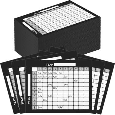 Imagem de VioraWhite 50 peças de tabuleiros quadrados de piscina quadrados de futebol para raspar bilhetes cartões de sinuca de futebol para festa de jogos cartazes