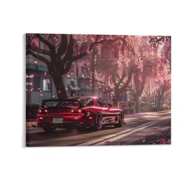 Imagem de HouLaiZhe Cherry Blossoms Rx7 Jdm Cartazes de carro tela estética decoração de sala de parede impressões de parede sala de galeria decoração de parede para quarto sala de estar escritório 11 x 14