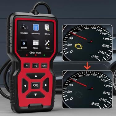 Imagem de Scanner de diagnóstico automático OBD2 aprimorado, leitor de código de problemas de veículo com fluxo de dados ao vivo, teste de tensão da bateria e verificação do sensor de oxigênio, biblioteca DTC