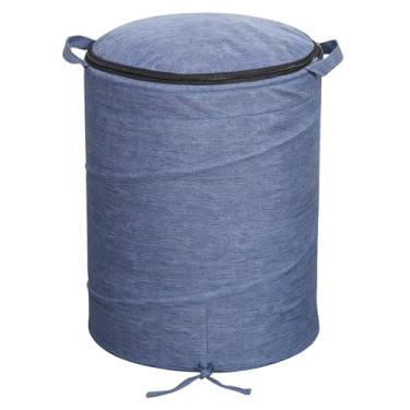 Imagem de Yunir Caixa de Armazenamento de Brinquedos, Recipiente Dobrável do Organizador da Cubeta Com Tampa Destacável da Esteira do Jogo, para Crianças Blocos de Construção Animais de Pelúcia (BLUE)