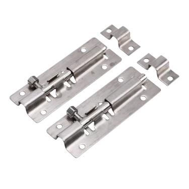 Imagem de Cryfokt Trava de Porta de Celeiro Deslizante Resistente de Aço Inoxidável 304 Com Cadeado para Banheiro de Armário, Trava de Portão Deslizante Versátil para Segurança Externa