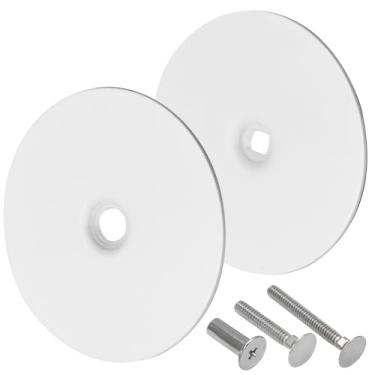 Imagem de Hordion 1 pacote com placa de cobertura para furo de porta, tampa de fechadura de 6,5 cm, placa de enchimento de furo de maçaneta de porta redonda branca com parafusos para espessura de porta de 1-5