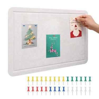 Imagem de Quadro de avisos dobrável sem moldura para exibição de fotos com 30 tachinhas coloridas para decoração de parede (cor rasa)