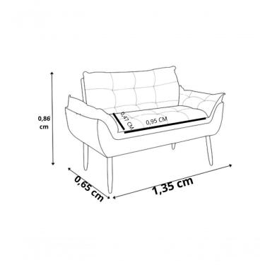 Imagem de Kit C- 01 Namoradeira Opala + 02 Puffs Redondo Danny + 02 Almofadas Suede Marrom