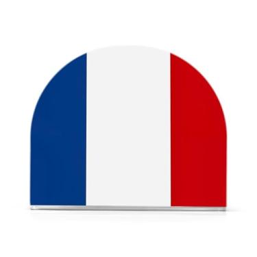 Imagem de Porta-guardanapos de coquetel de acrílico com bandeira da França, suporte de guardanapo para cozinha, suporte de guardanapo superior de bar para guardanapos de coquetel de papel de jantar