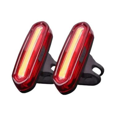 Imagem de Lanterna Traseira LED USB Recarregável Vermelha Para Bicicleta MTB Luz