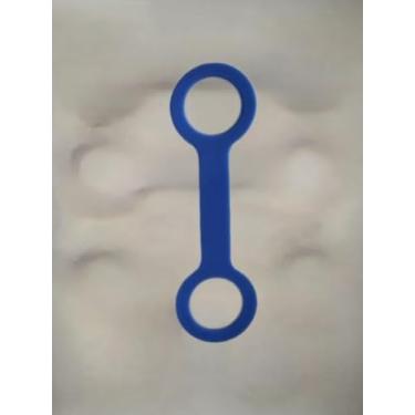 Imagem de Alça de silicone azul para garrafa de água portátil antiderrapante para esportes ao ar livre, corrida, ciclismo e uso diário de hidratação