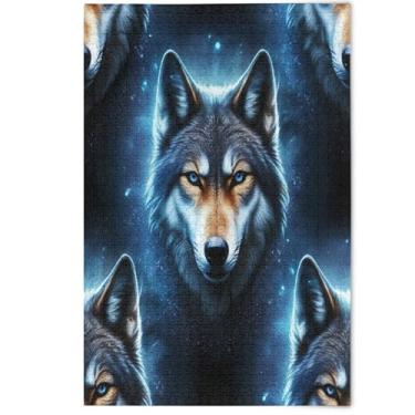 Imagem de Quebra-cabeça de arte de lobo vívido legal 1000 peças para adultos presentes de elefantes brancos para família Prime Family Puzzles arte de pintura de animais, 1000 peças, 75 x 50 cm