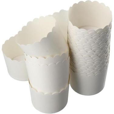Imagem de 50 peças de copo de papel para assar, copo de papel à prova de óleo, caixa de muffin de bolo descartável, usado para assar bolos (pequeno)