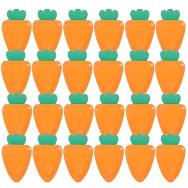 Imagem de DEARMAMY 24 peças de pratos de papel em forma de cenoura, suprimentos de festa de primavera, pratos de comida doméstica, para piquenique, aniversário, família, decoração de mesa de jantar