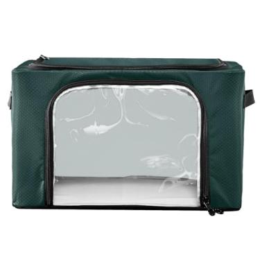 Imagem de GAIGEO Organizador de armazenamento de roupas preto verde, sacos de armazenamento para edredons moldura de ferro dobrável 43 x 29 x 25,5 cm