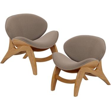 Imagem de Kit 2 Poltronas Decorativa Orgânica Sala Living Kadosh L02 Bouclê Bege - Lyam Decor