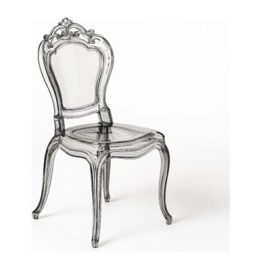 Imagem de Cadeira de Jantar Fumê em Polipropileno – Design Sofisticado, Confortável e Resistente para Eventos, Festas e Ambientes Elegantes