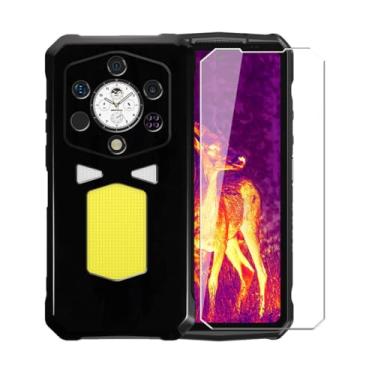 Imagem de WDMYLFTW Capa para Ulefone Armor 29 Ultra + película protetora de tela de vidro temperado - Capa protetora de TPU (preta)