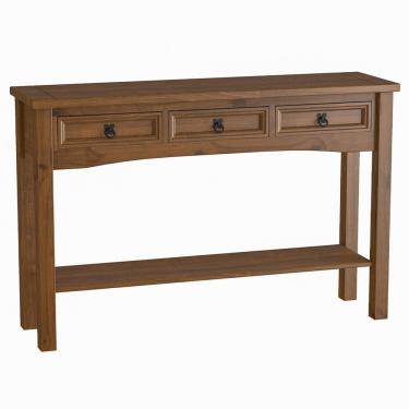 Imagem de Aparador Rústico Para Sala Madeira Maciça 3 Gavetas 128cm Majestic M06 Imbuia Fosco - Lyam Decor