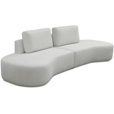 Imagem de Sofá 3 Lugares Orgânico Sala De Estar Living 230cm Louise D06 Veludo B