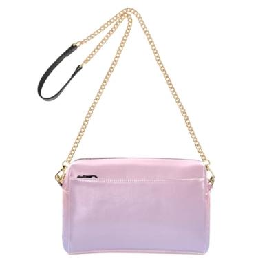 Imagem de Joitme Bolsa tiracolo feminina rosa lavanda azul degradê bolsa de ombro de couro PU bolsa de ombro alça de corrente bolsa para celular