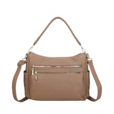 Imagem de Bolsa Feminina Alça Ombro Transversal Tiracolo Couro (Cáqui)