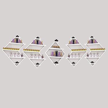 Imagem de Prateleiras de metal para armazenamento de esmaltes de parede, prateleira de esmalte de metal montada na parede e suporte de óleo essencial, usado em salão de beleza, perfume doméstico/cosméticos