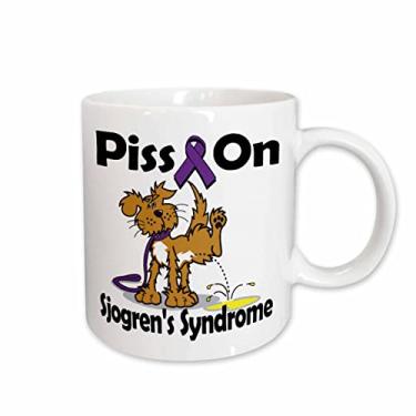 Imagem de 3dRose Caneca de cerâmica Piss On Sjogrens Syndrome Awareness Ribbon Cause Design Caneca, 425 g, branca