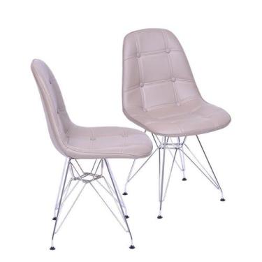 Imagem de Kit 2 Cadeiras Boxbit Dkr Eames Base Em Madeira Fendi