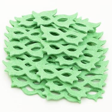 Imagem de 50 Mini Máscaras de EVA para Carnaval, Decoração de Festas, Acessórios para Pets, Multicoloridas, Kit com Várias Unidades (Verde Claro)