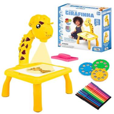 Imagem de Brinquedo Mesinha De Desenho Infantil Projetor Girafinha Lousa Mágica 