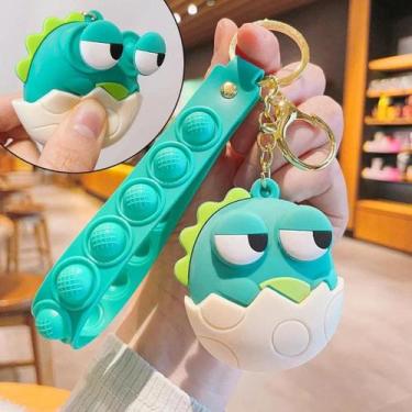 Imagem de Chaveiro Dinossauro Pintinho Amarelo Bichinhos Fofo - Squishy Pop It A