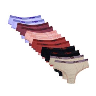 Imagem de Kit 6 Calcinha Tangão Algodão Conforto Cotton Feminina Senhora Tanga -