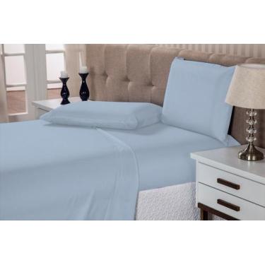 Imagem de Jogo de cama casal 4 peças com elástico 150 fios otima qualidade hotel