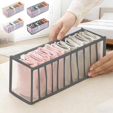 Imagem de 1 organizador de gaveta, organizador de roupas íntimas 6/7/11, divisórias, organizadores de armário e caixas de armazenamento, caixa de armazenamento dobrável para roupas íntimas e meias