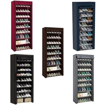 Imagem de Sapateira Organizadora 9 Andares para 27 Pares | Armário Multiuso Desmontável Fácil de Montar para Casa e Quarto(ALEATÓRIO 9 andares)