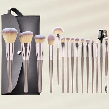 Imagem de Conjunto de pincéis de maquiagem profissional, pincéis cosméticos de fibra sintética macia para sombra de blush, ferramentas portáteis de maquiagem para viagem