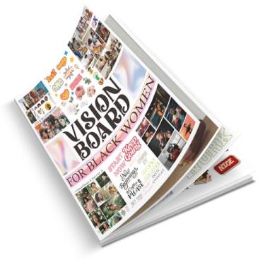 Imagem de EggSun 2025 Vision Boards livro suprimentos para mulheres negras, revistas inspiradoras colagem diário kit de adesivos, 1000+visão quadro de humor citações, quadro de visualização 112P clip-art para