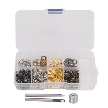 Imagem de Cuofyunl 5mm kit de ferramentas ilhós multicolorido resistente construção ferro conjunto ilhós cobre com caixa armazenamento para calças sacos chapéus cintos