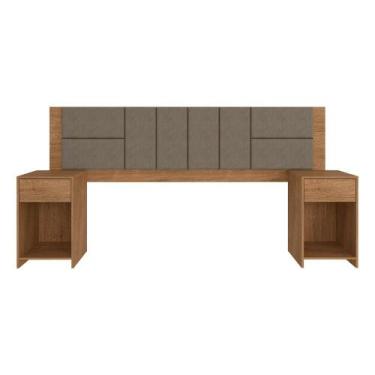 Imagem de Cabeceira Estofada Para Cama Queen Dubai Carv/capuc - M. Arapongas - M