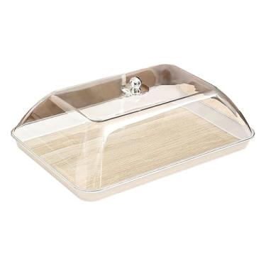 Imagem de Generic Suporte para bolo com cúpula transparente, bandeja multifuncional com tampa, ideal para armazenar sobremesas e doces, L