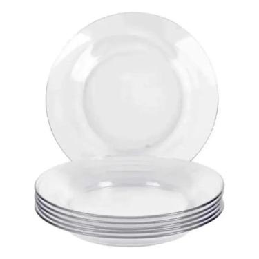 Imagem de 2X Kit Jogo De Pratos Liso Fundo 12 Unidades Restaurante B